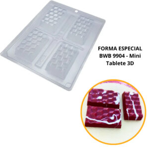 1~4 Forma Bwb Com Silicone Para Chocolate Cód.9904-Mini Tablete 3D
