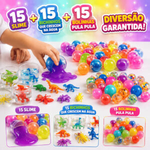 15 Bicho Que Cresce Na Agua 15 Geleca Slime 15 Bolinha 27mm Kit Festa — Brinquedos