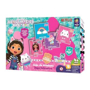 1x Jogo Educativo Alfabeto Casa Mágica da Gabby Mimo Toys Brinquedo