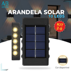 2-8 Luminária Arandela Solar 10 LED Luz Branco Quente para Parede a — Decoração