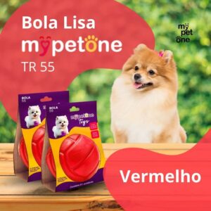 2 Bola Lisa Maciça MyPetOne Vermelha 55mm Brinquedo Resistente Para