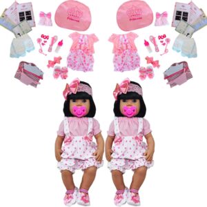 2 Bonecas Bebê Reborn Gêmeas Realista Bolsa Enxoval Completo 45cm!
