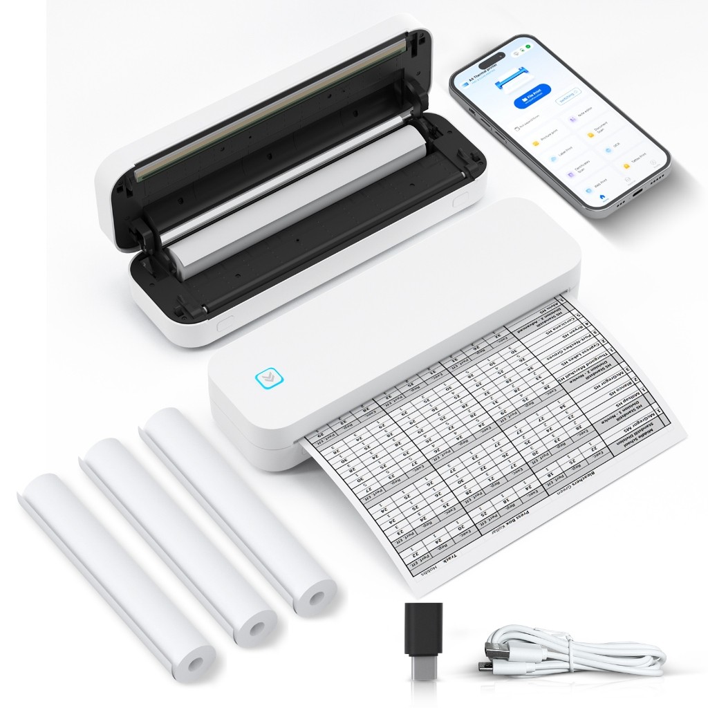 2 Em 1 Impressora Térmica A4 Decalque de Tatuagem Bluetooth Portátil — Informática