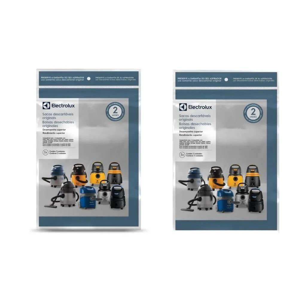 2 Kits 3 Sacos de aspirador de pó Modelos A10, Acqua Power e Gt2000