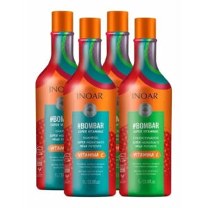2 Kits Inoar Bombar Vitamina C Shampoo Condicionador 1L — Cabelos