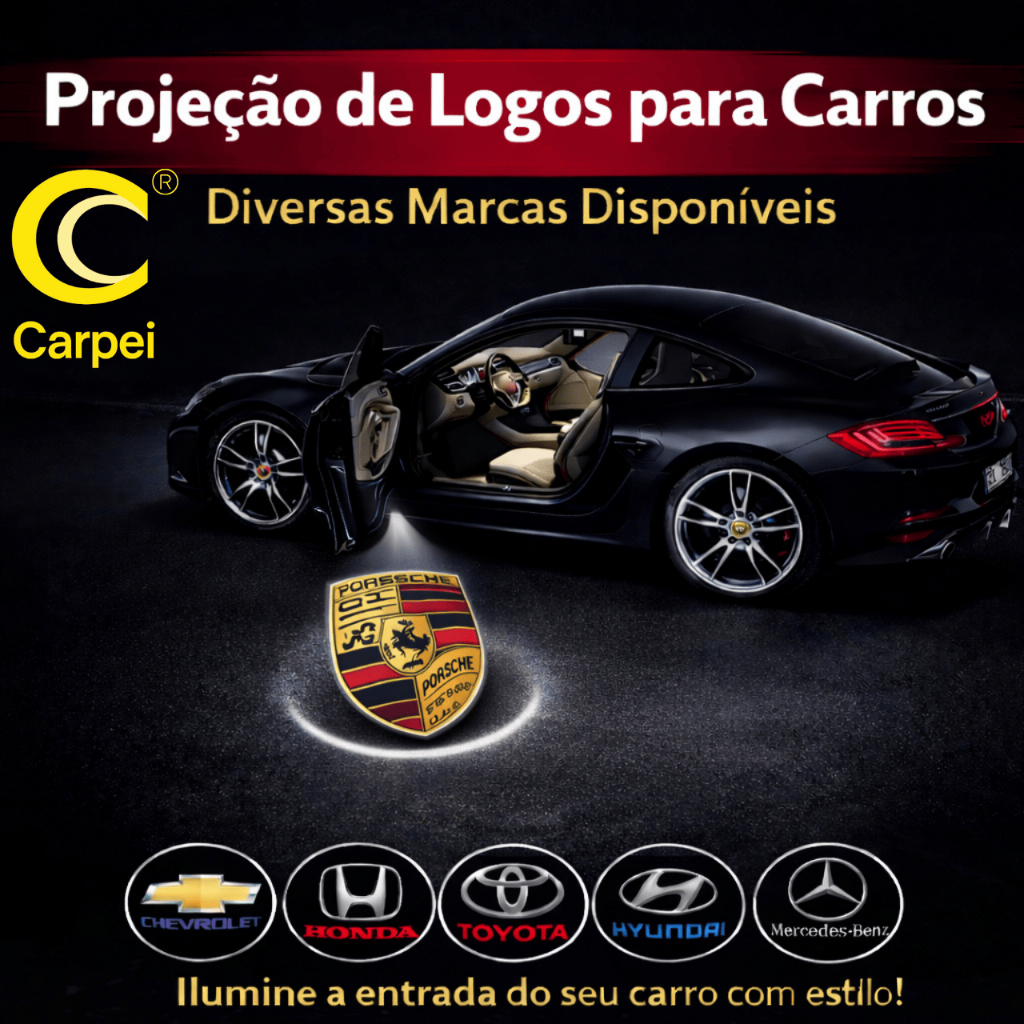 2 Pcs Lâmpada LED Sem Fio Para Carro Projetor Luz com Marca de Carro — TV e Vídeo