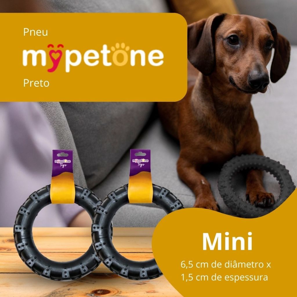 2 Pneu Mordedor de Borracha MyPetOne Mini Para Cachorro Brinquedo