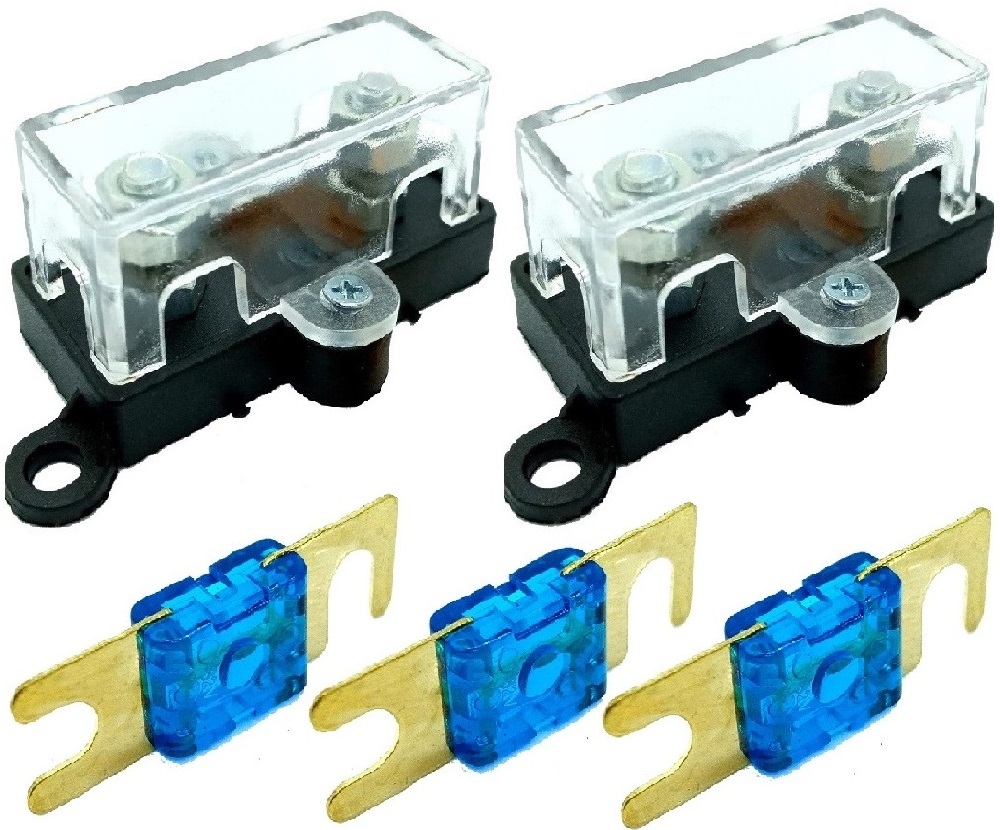 2 Porta Fusível Tampa Acrílico Som Automotivo Midi e 3 Fusíveis 60