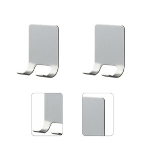 2 Porta Gillete Cromado Autocolante Gancho Duplo Suporte Organizador