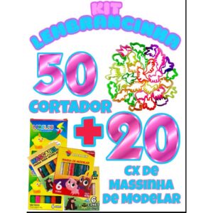 20 Cx Massinha de Modelar 6 Cores 50 Forminhas Cortadores Coloridos