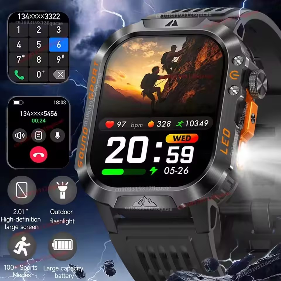2026 Novo Smartwatch Relógio Inteligente Masculino Ao Ar Livre 2.01