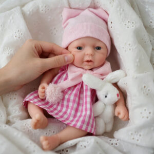 20cm Bebê Reborn Boneca Silicone Solido Menina Pele Suave com