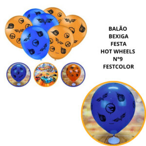 25~125 Balão Bexiga Festa Hot Wheels N°9 Festcolor