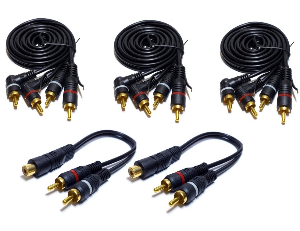 3 Cabos Rca 1,5 Metro mais 2 Y 2M1F Processador Crossover Banhado a — Informática