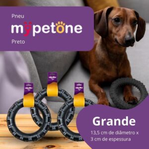3 Pneu Mordedor de Borracha MyPetOne Grande Para Cachorro Brinquedo