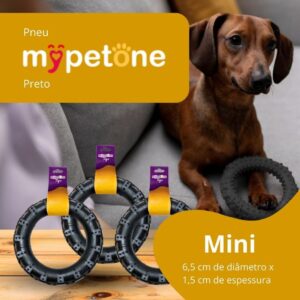 3 Pneu Mordedor de Borracha MyPetOne Mini Para Cachorro Brinquedo