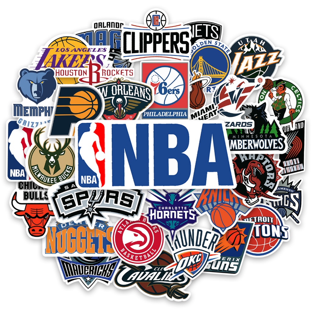 30 Adesivos Variados Times Basquete Basketball Para Caderno Notebook