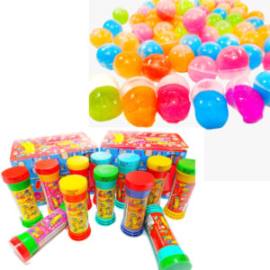 30 Cxs Giz De Cera Pequeno 5 Cores 30 Bolha De Sabão 30 Slime 30 Gruda