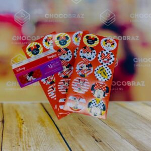 30~150 Adesivo Minnie Mouse Disney Redondo Regina