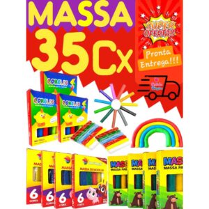 35 Cxs De Massinha De Modelar Kit Festa Infantil Para Lembrancinha