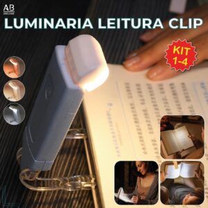 4 Luminária Luz Led Leitor Prendedor Clips para Leitura Flexível USB