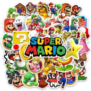 40 Adesivos Variados Super Mario Luigi Bowser Yoshi Caderno Notebook