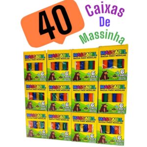 40 Caixas De Massinha De Modelar Colorida Infantil Lembrancinha Kit