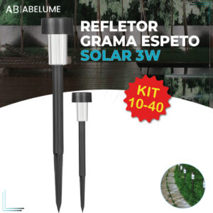 40 Luminária Espeto Jardim Solar 3W LED Lite Refletor Solar Luz de