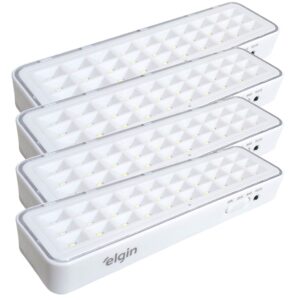 4x Luminária Emergência Bivolt Recarregável Lampada 30 Leds