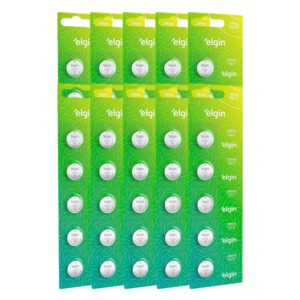 50 Baterias Pilha Moeda Cr2016 10 Cartelas 3v Relógio Elgin