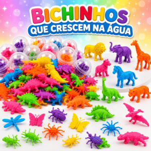 50 Bicho Cresce Na Aguá Brinquedo Aniversario Prenda Quermesse Kit
