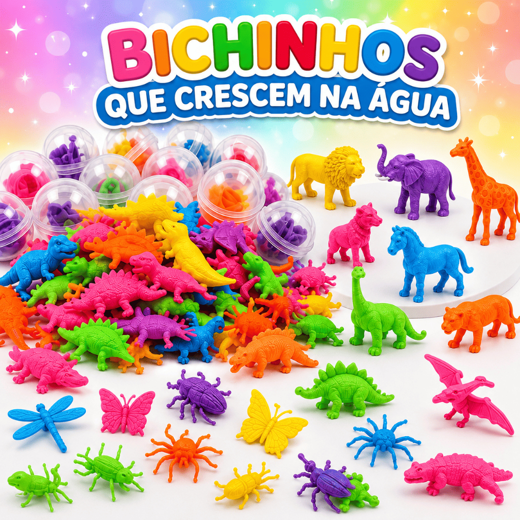 50 Bicho Cresce Na Aguá Brinquedo Aniversario Prenda Quermesse Kit