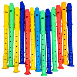 6 Flauta Doce Embocadura Simples Infantil Brinquedo Musical