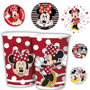 8~40 Copo Papel Festa Minnie Mouse Vermelho 180ML Regina
