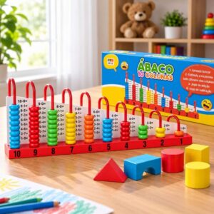 Ábaco Brinquedo Educativo Montessori Infantil Plástico Tabuleiro Cubo