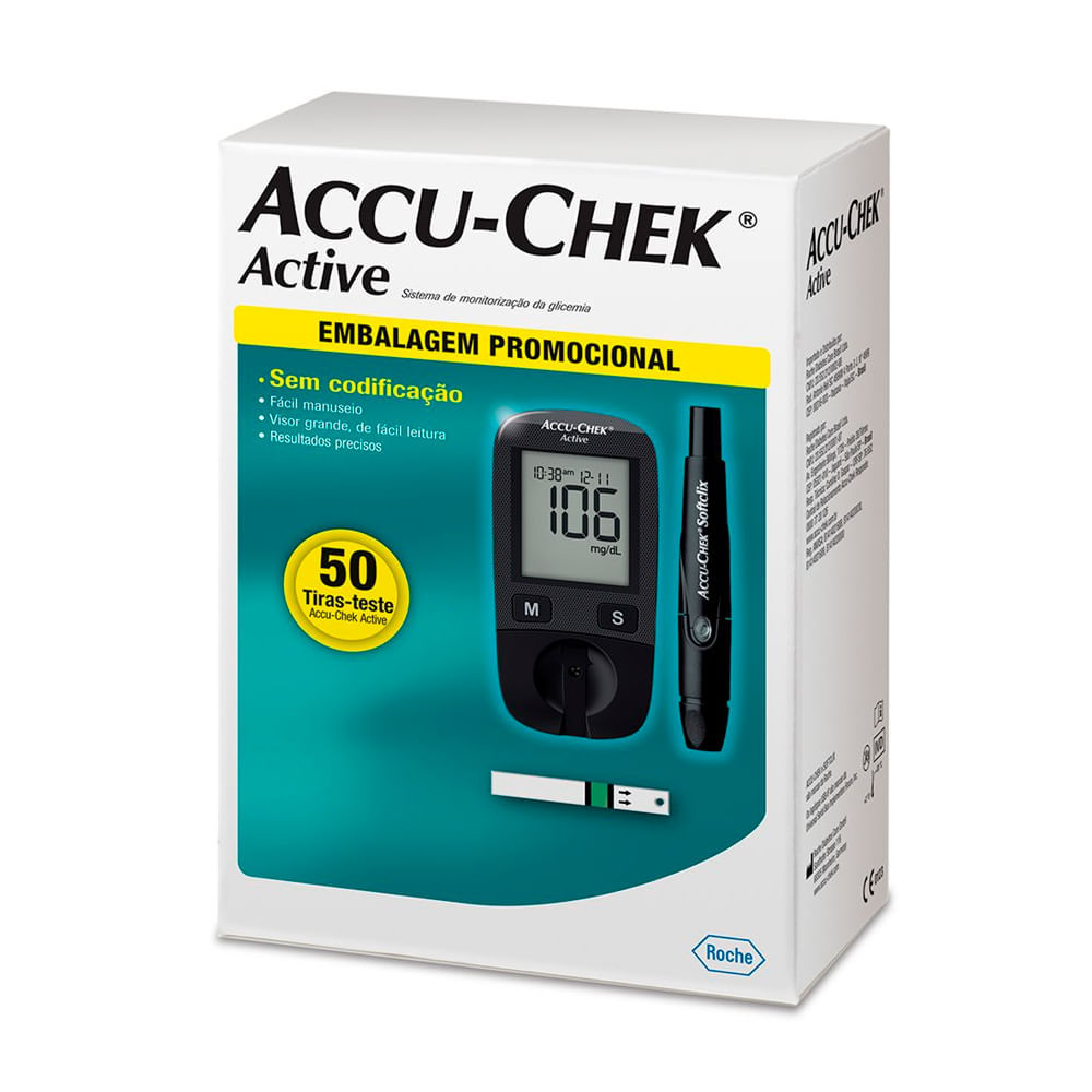 Accu-Chek Active Kit Monitor de Glicemia 50 Tiras Teste — Informática