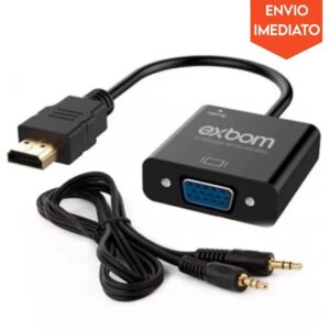 Adaptador Vga Para Hdmi Com Áudio P2 Full HD USB Notebook Tv Monitor