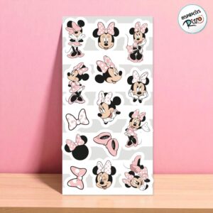 Adesivo Decorativo Minnie Mouse Rosa 12 unidades Disney Original Rizzo — Informática