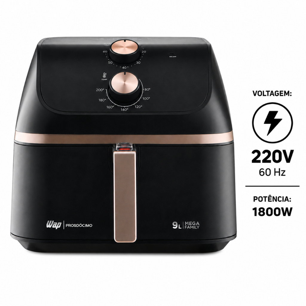 Air Fryer 220V Wap Mega Family 9L 1900W Fritadeira Sem Óleo WAFM9