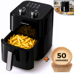 Air Fryer 4.2L 1400W Timer Antiaderente Sem Óleo 50 Formas Papel — Cozinha e Utensílios
