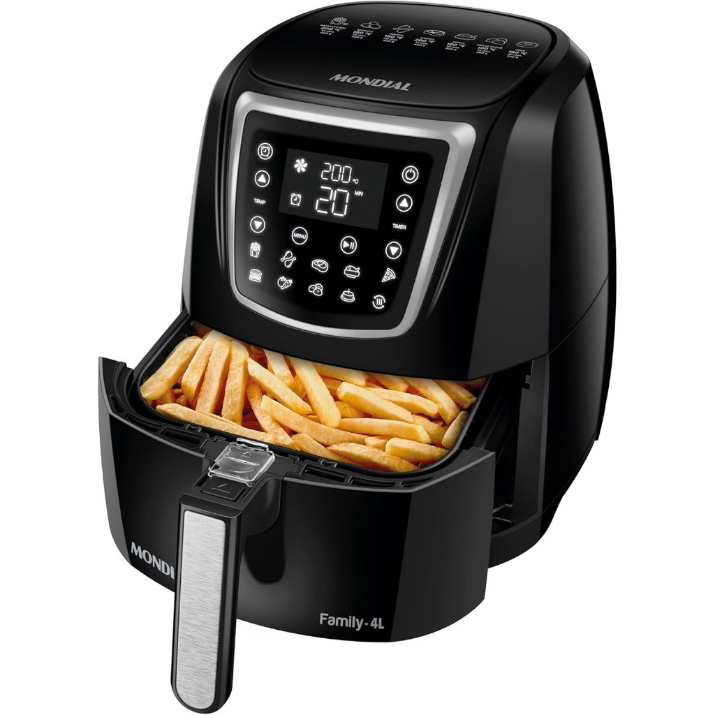Air Fryer Digital 4L, Mondial, Preto, 1500W, 220V