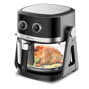 Air Fryer e Fogão Elétrico 2 em 1 Amvox Arf 1150 1500W 5L Preto Prata
