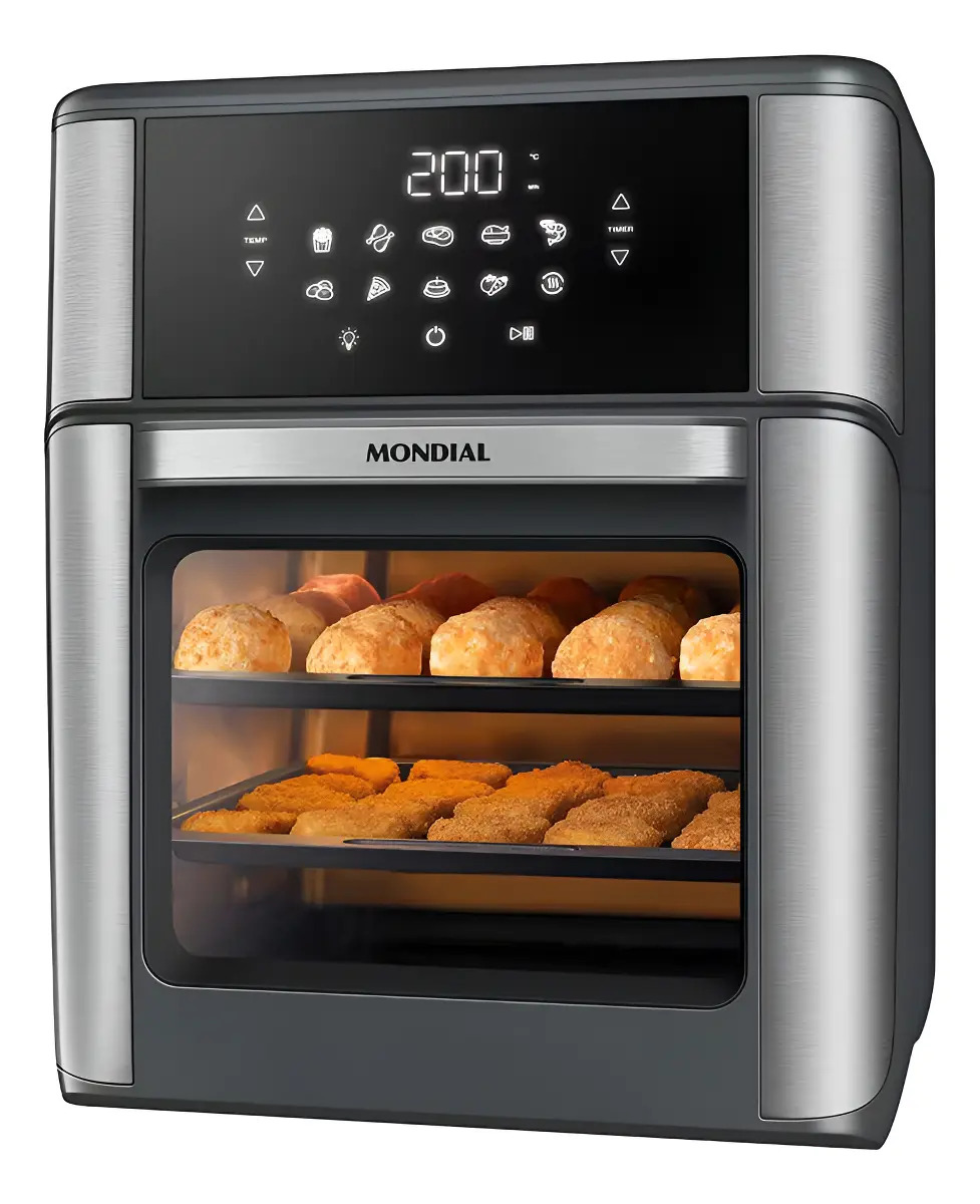 Air Fryer Forno 12l Afon-12l-gi 2000w Digital Mondial Preto E Inox