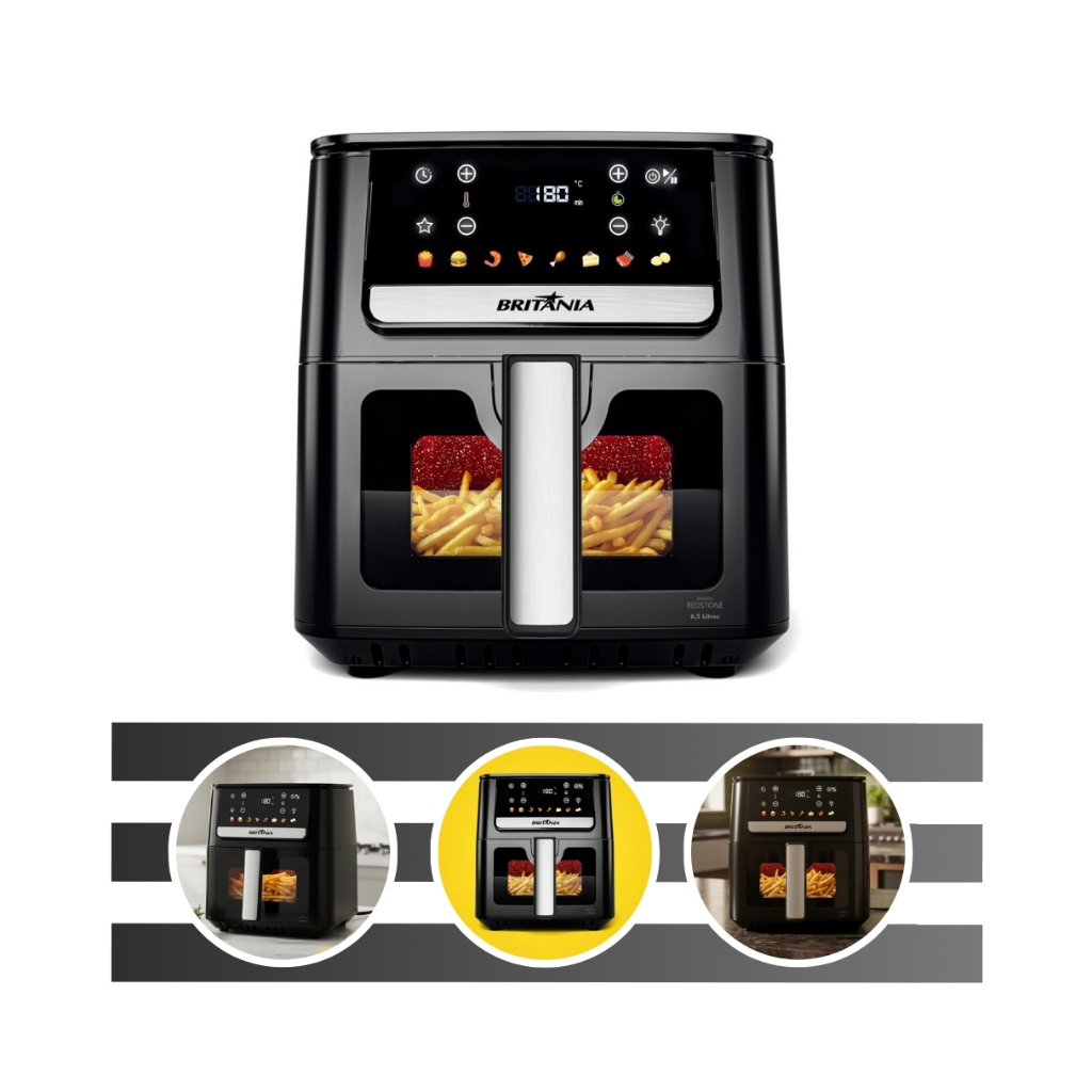 Air Fryer Fritadeira Elétrica Capacidade de 6,5L Cesto Quadrado