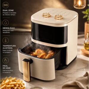 Air Fryer Nakasaki 3,1L Fritadeira Sem Óleo Compacta e Econômica com