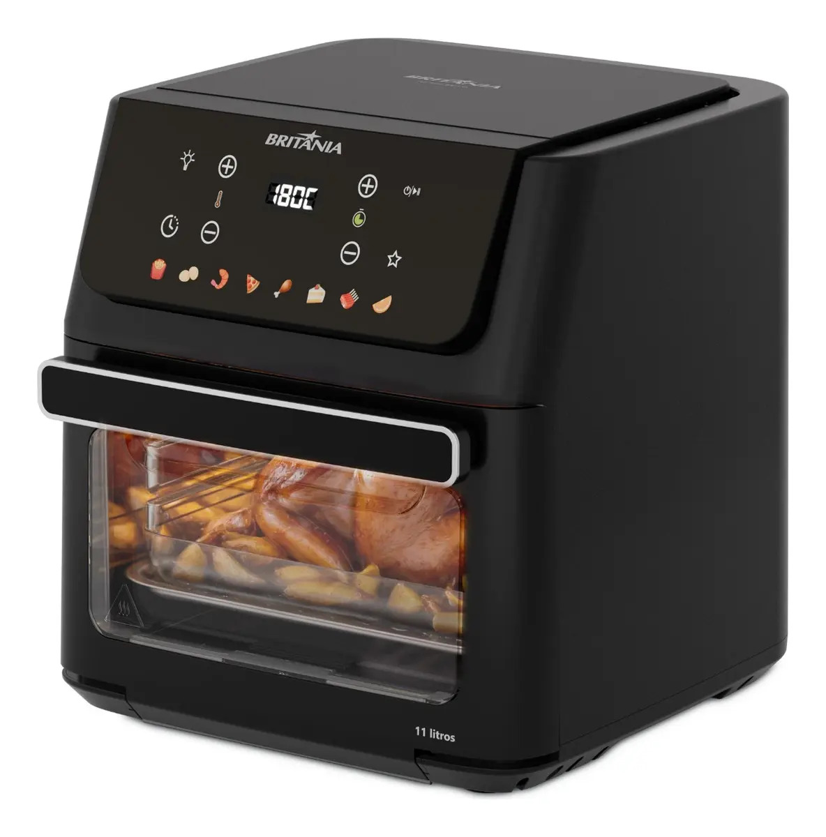 Air Fryer Oven Britânia 11L 8 Funções 1800W Painel Digital BAF11A — Eletroportáteis