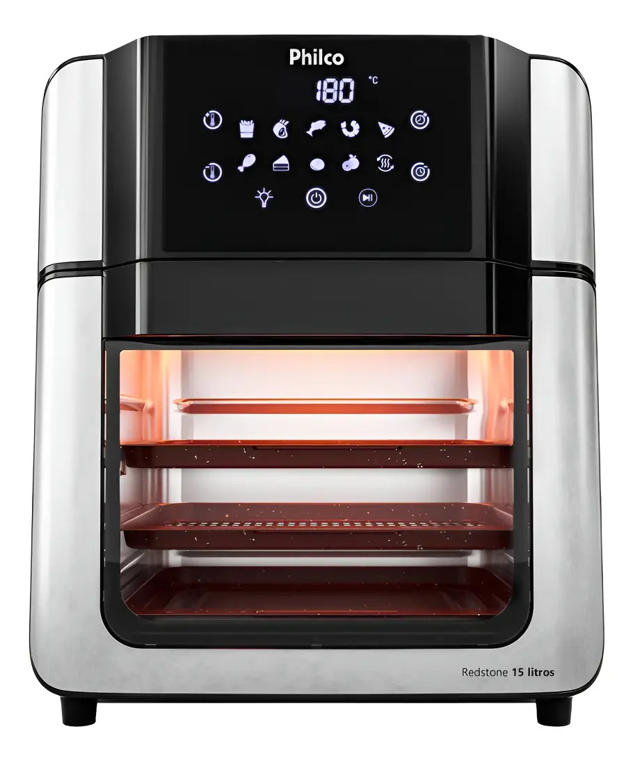 Air Fryer Oven Philco 15l Painel Digital Paf15a Cor Preto — Eletroportáteis