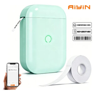 Aiyin Impressora De Etiquetas Portátil Bluetooth 1 Rolo Papel 203Dpi