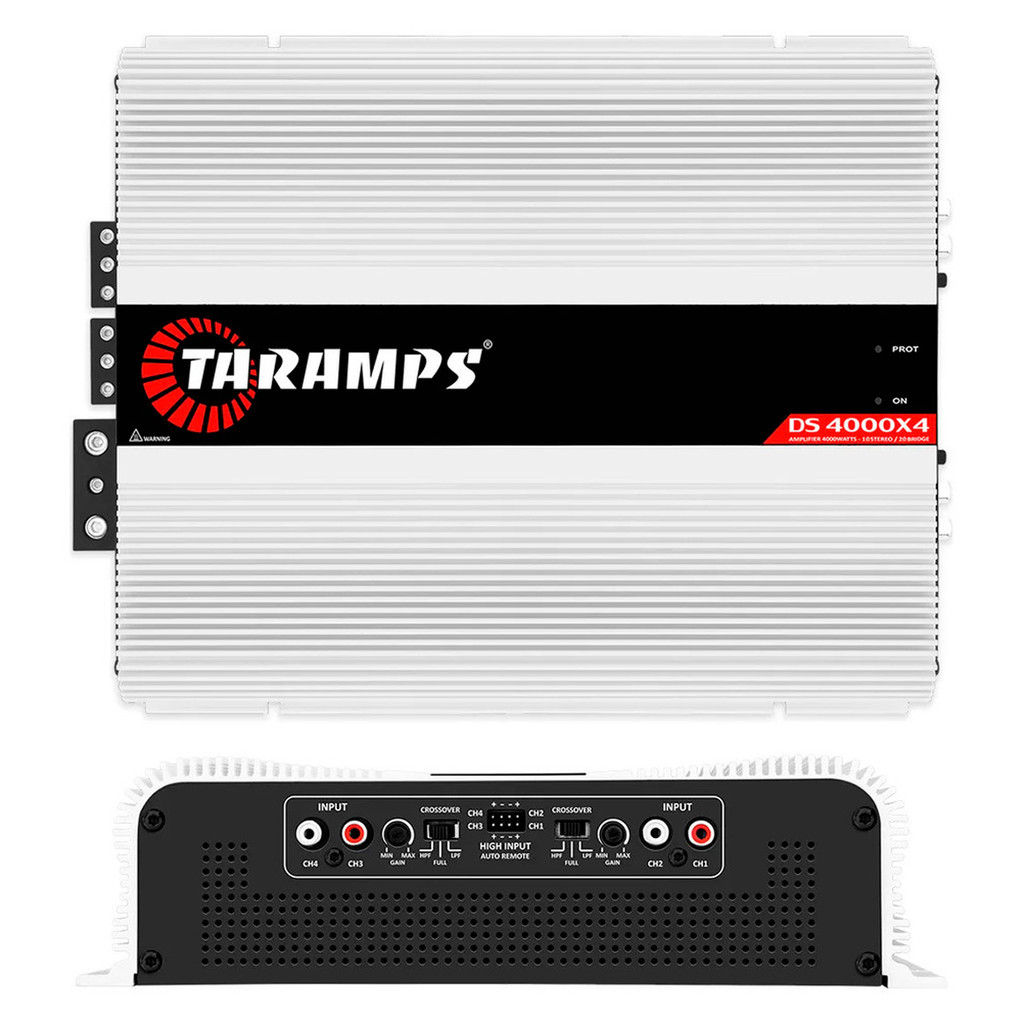 Amplificador Taramps DS 4000X4 1 Ohm 4000W Rms 4 Canais com Bridge e