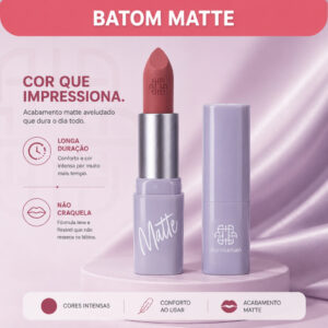 Ana Hickmann Batom Matte Hortência de Longa Duração com Alta